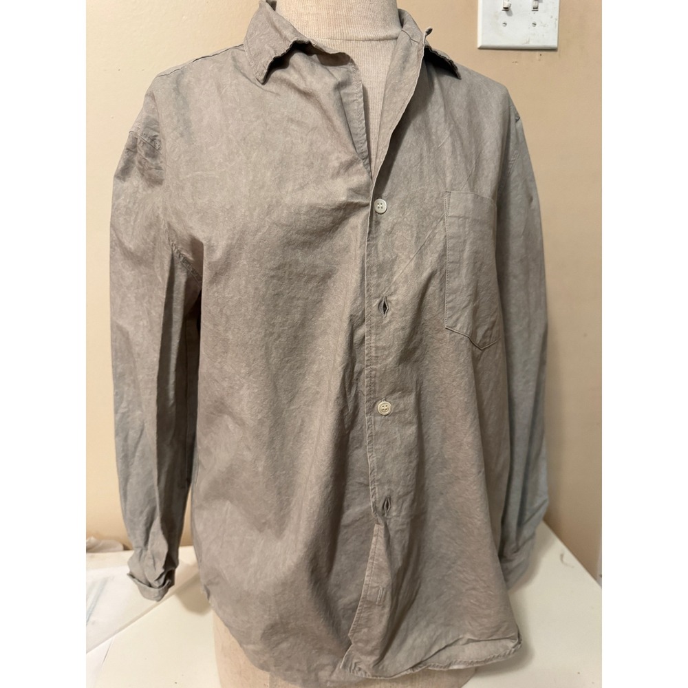 Zara Gray Thick Sturdy Button Down Shirt Long Sleeve Pocket XS 2360/340/096